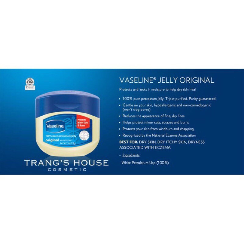 Kem chống nẻ Vaseline 49g USA (Sáp dưỡng ẩm). Jelly