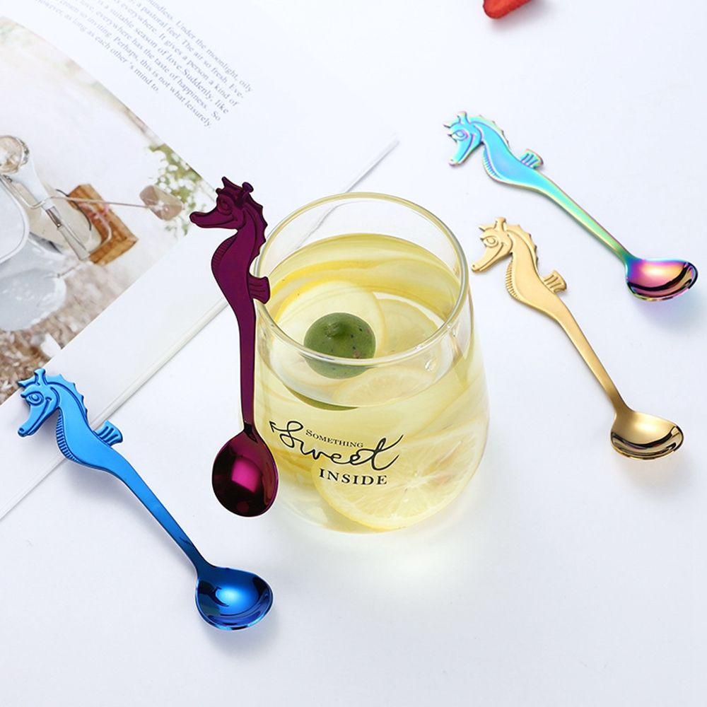 Muỗng Cà Phê Hình Cá Ngựa Bằng Thép Không Gỉ 304