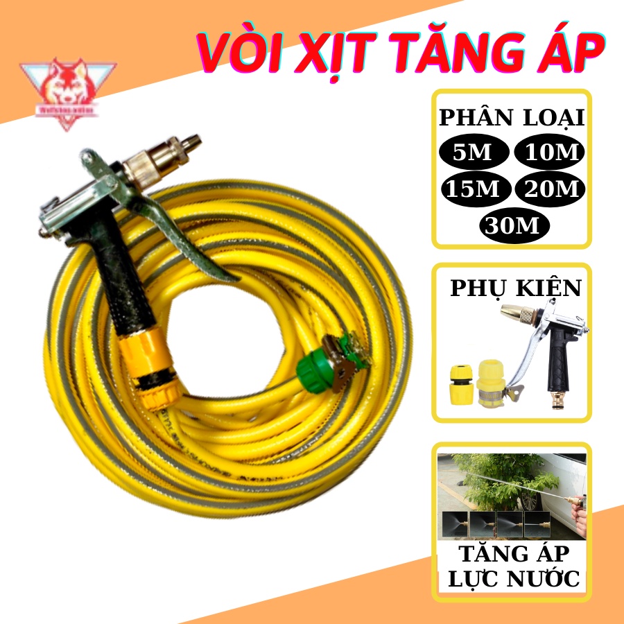 Vòi xịt tăng áp tưới cây, rửa xe, dọn dẹp nhà cửa đầy đủ công năng cho gia đình bạn(đầu vòi tay cầm)