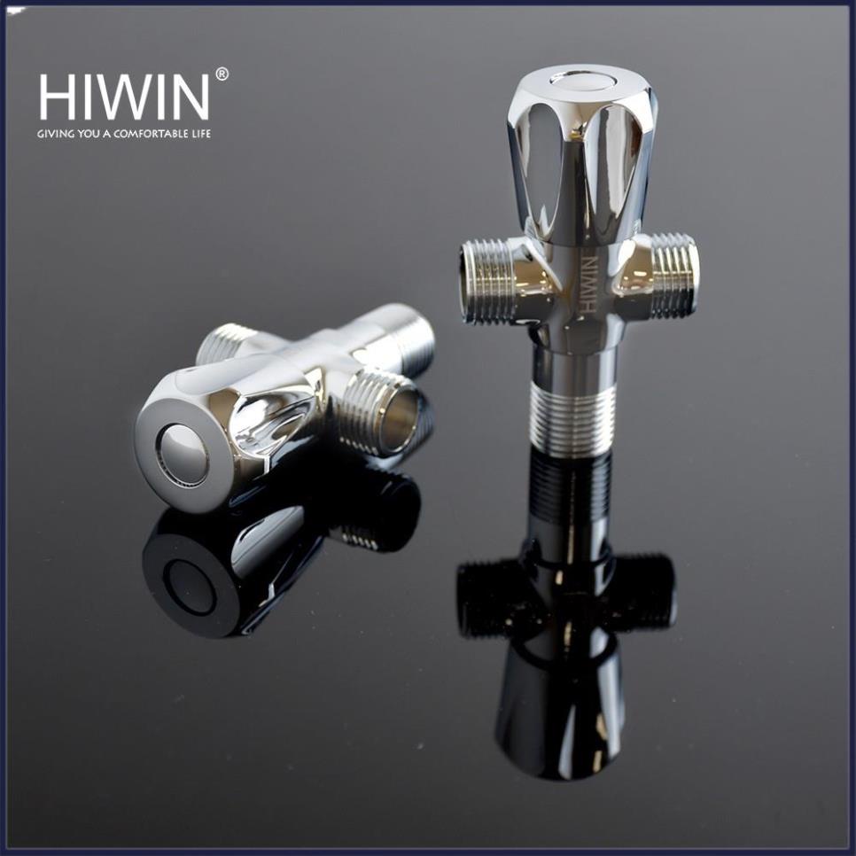 Van T chia nước vòi sen vòi xịt, van giảm áp lực nước chất liệu đồng mặt gương HIWIN JF-3032T