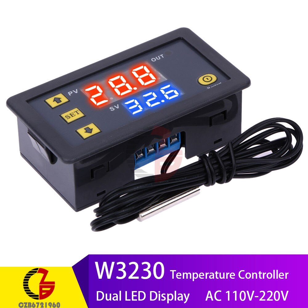 AC 110V 220V 12V 24V W3230 Dual LED Digital Thermostat Temperature Controller Regulator Indoor Homebrew Incubator Thermometer | BigBuy360 - bigbuy360.vn