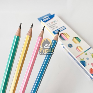 Bút chì chuốt deli Comiko 2B C011/ Set 1 cây màu hồng, vàng, xanh lá, xanh dương.