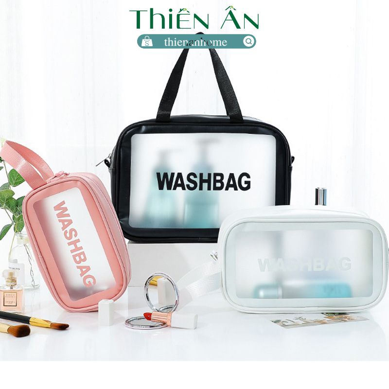 Túi đựng mỹ phẩm, đồ trang điểm Washbag mini trong suốt dễ dàng mang theo khi đi du lịch, đi làm Leo's_Official