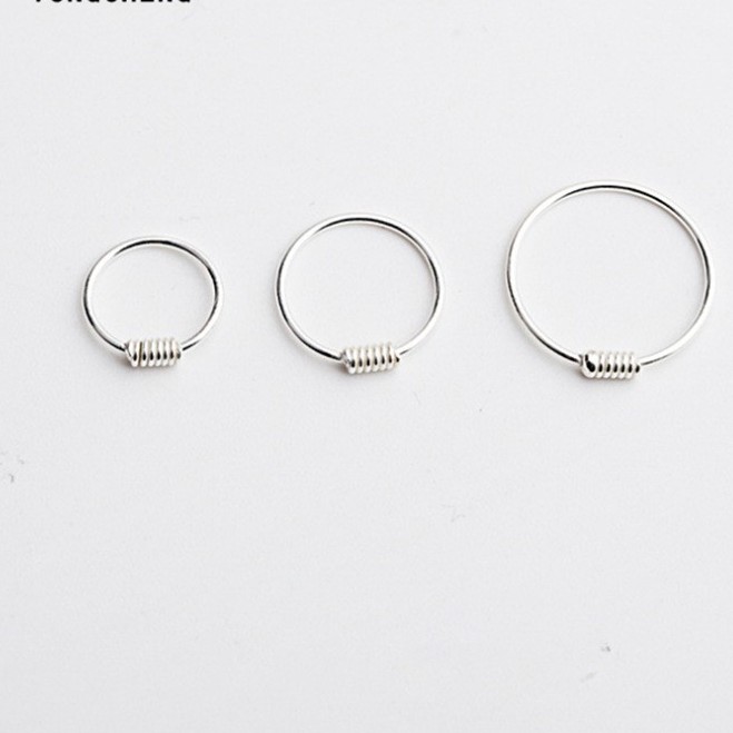 Khuyên tai tròn bạc ý 925 nhiều vòng lò xo nam nữ
