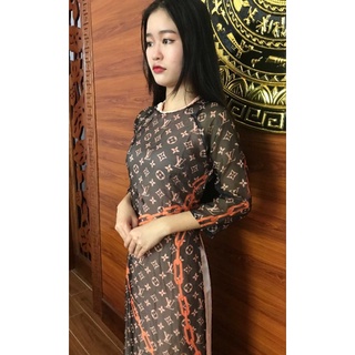 Áo dài hoạ tiết Lv