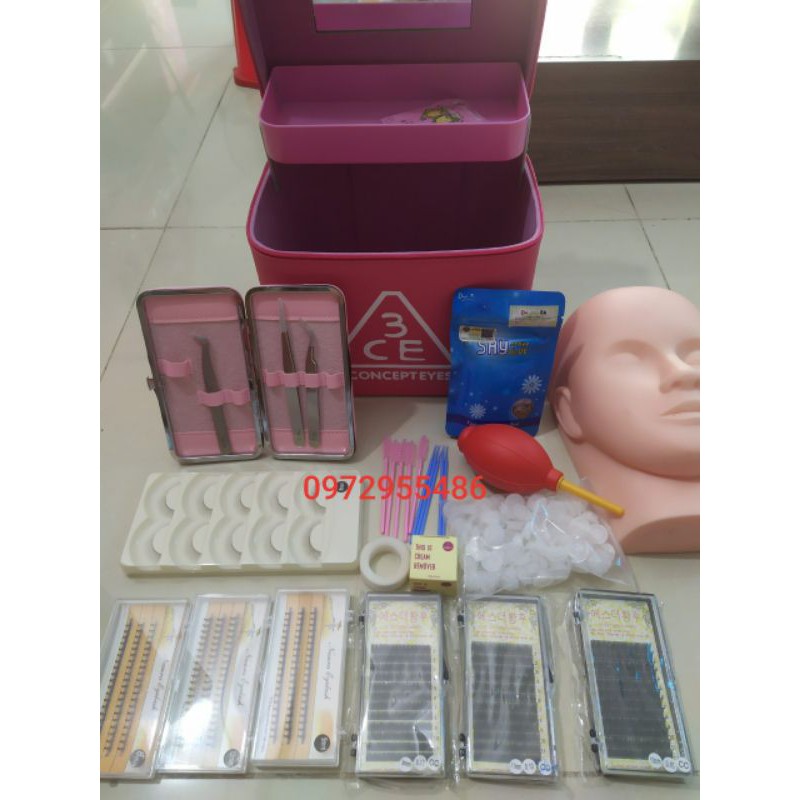 Combo đồ nối mi đầy đủ (sét đồ nối mi có kèm cốp đựng)