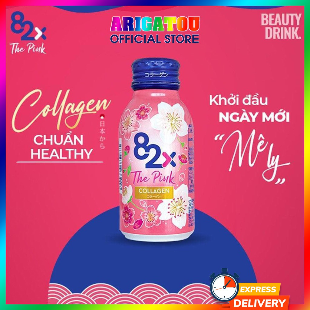 Collagen 82X The Pink, Nước Uống Collagen Mashiro 82x The Pink (Hộp 10 chai x 100ml) Đẹp Da Mà Giữ Dáng