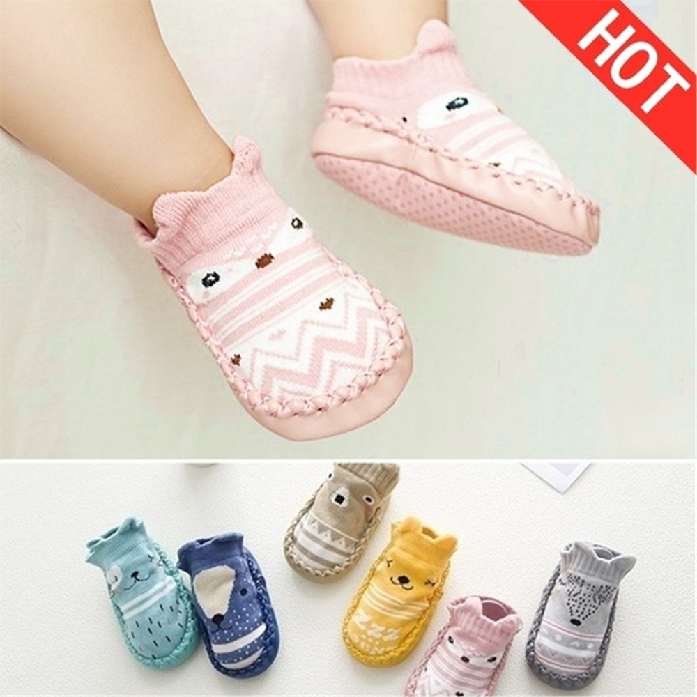 Vớ cotton chống trượt thoải mái nhiều màu sắc dành cho em bé sơ sinh ROW