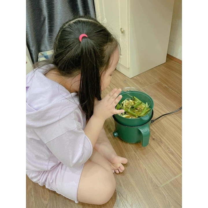Nồi Mini Đa Năng, Ca Nấu Mì Mini Quốc Dân Nồi Điện Mini 2 Tầng Kèm Giá Hấp Đa Năng Nướng, Luộc, Chiên Chống Dính