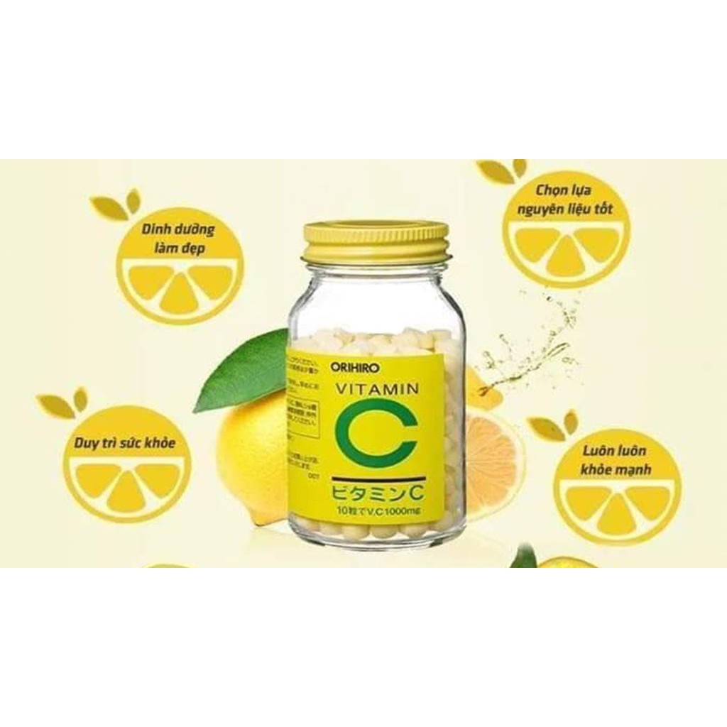 Vitamin C 1000mg Orihiro 300 viên – Hỗ trợ tăng sức đề kháng, miễn dịch, chống oxy hóa, bảo vệ da