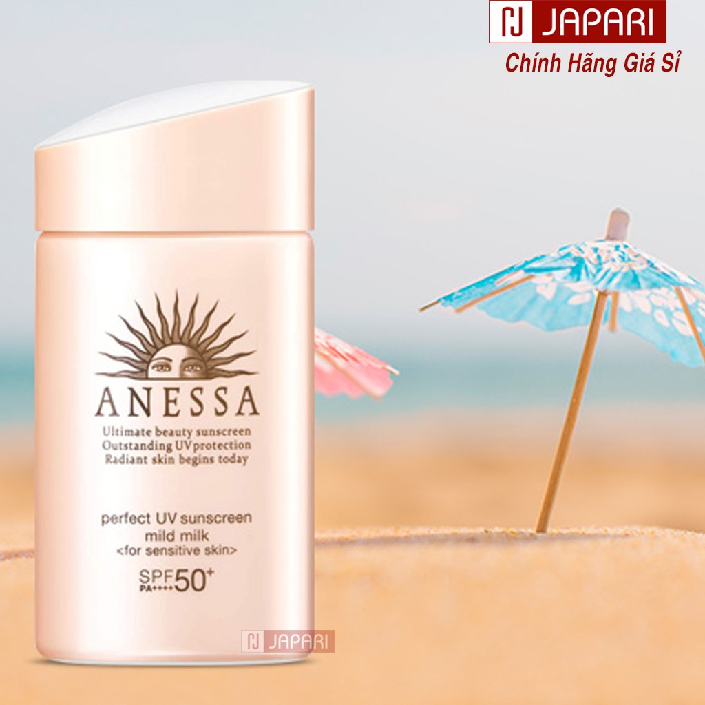 Sữa Chống Nắng Cho Da Nhạy Cảm Anessa Perfect UV Sunscreen Skincare Mild Milk- Mỹ Phẩm Japari