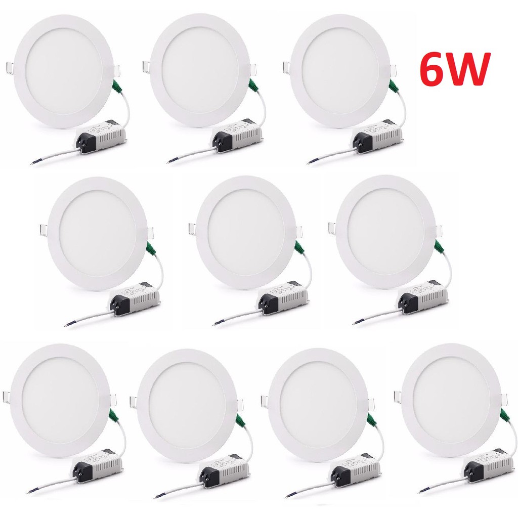 Bộ 10 đèn Led âm trần siêu mỏng 6w (Ánh sáng trắng)