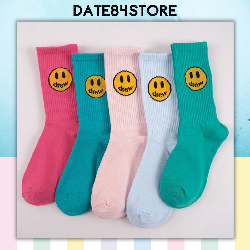 Tất vớ nam nữ cổ cao nhiều màu drew Date84store