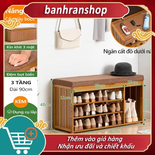 Tủ giày thấp mini có đệm bọc làm ghế ngồi thay giày tiện lợi hai trong một đa chức năng FU151G