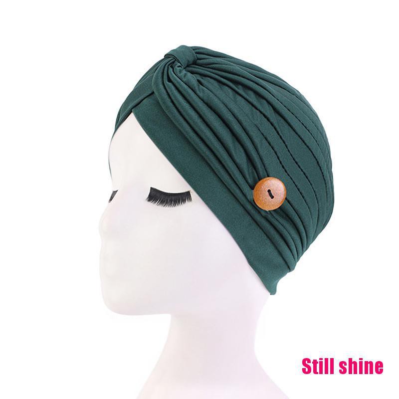 Mũ Turban Bảo Vệ Tai Có Nút Dành Cho Nữ