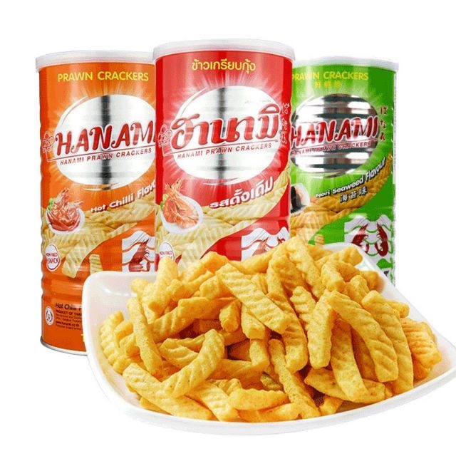 Snack Tôm Lon Thái Lan HANAMI Đủ Vị Lon 110gr