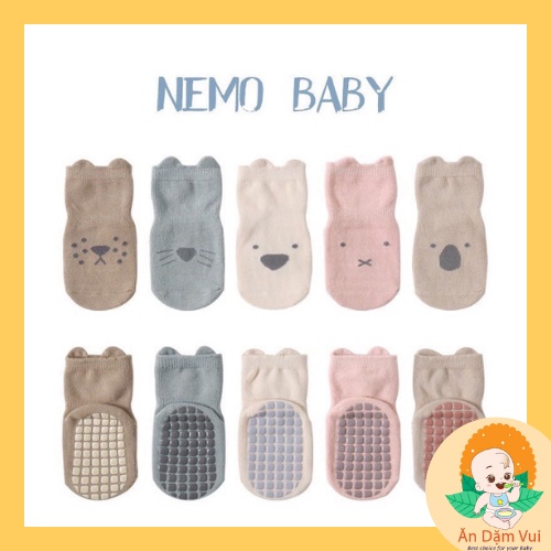 Tất vớ cao cổ chống trơn trượt trẻ em hãng Nemo Baby siêu ấm cho bé trai, bé gái SAMI KIDS