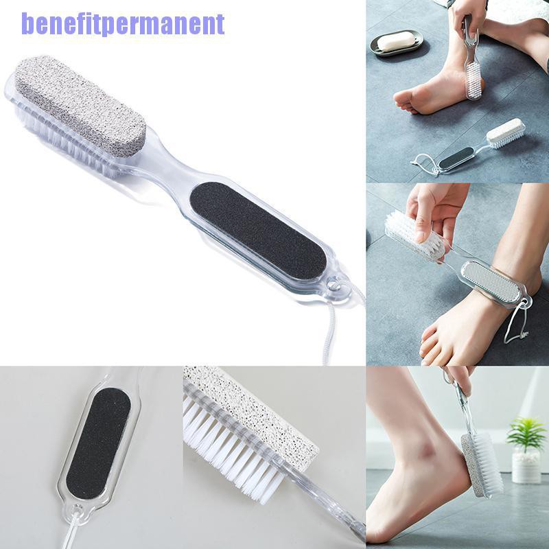 Benefitpermanent✹★ 4 In 1 Foot Brush Scrubber Feet Massage Scrub Brushes Remove Dead Skin Care