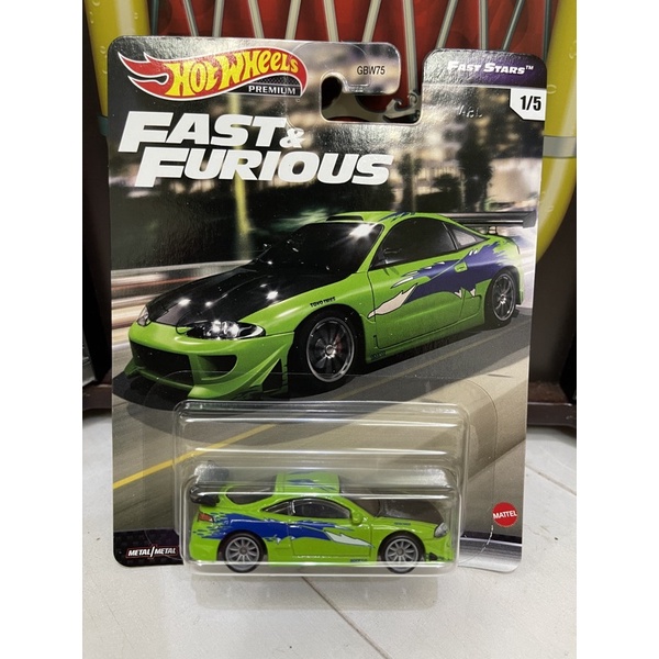 Xe mô hình đồ chơi bánh cao su Hotwheels 1:64 PREMIUM - FAST & FURIOUS - Mitsubishi Eclipse