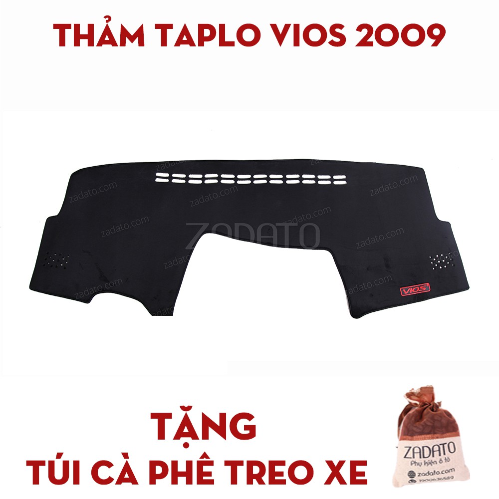Thảm Taplo Toyota Vios - Thảm Chống Nóng Taplo Lông Cừu - TẶNG: Túi Cafe Treo Xe