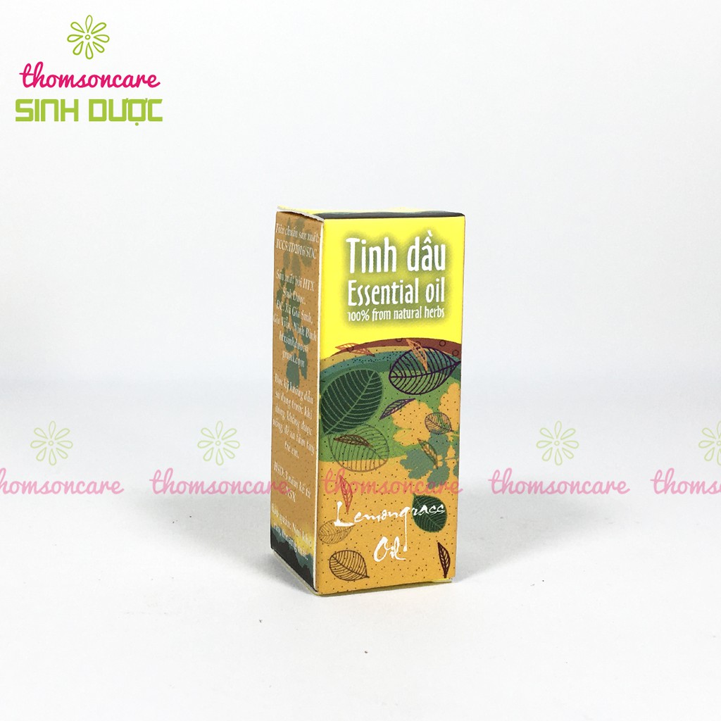 Tinh dầu Sả chanh Sinh dược - đuổi muỗi, lọ 5ml tinh dầu xả nguyên chất, thơm phòng, xông khử mùi, giải cảm