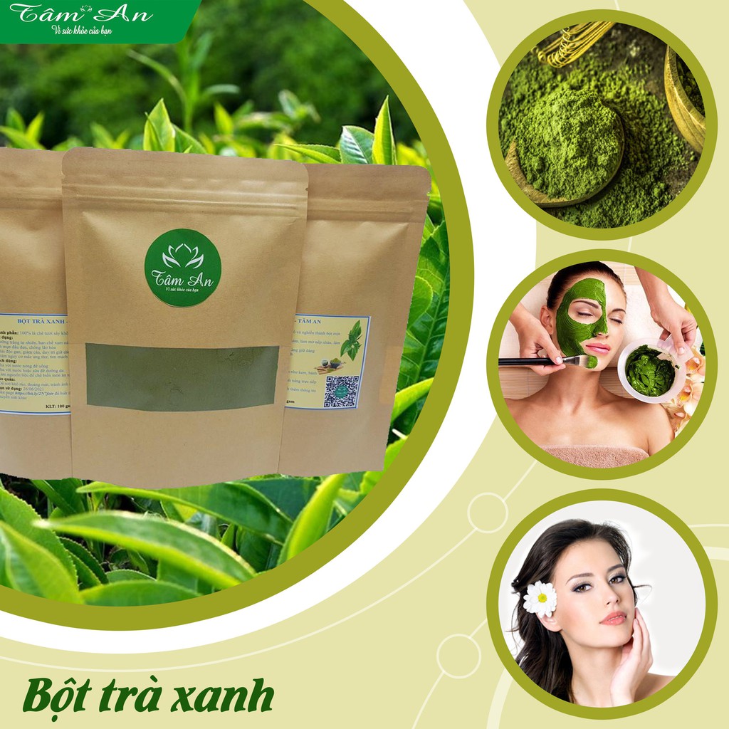 {TÂM AN - Trà Thật} Bột trà xanh nguyên chất 100% - 100gr- đắp mặt - làm mặt na -làm đẹp da -chăm sóc da | BigBuy360 - bigbuy360.vn