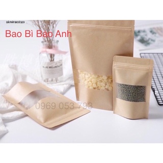 Túi zip giấy cửa sổ tràn size 20x30 đáy đứng hàng nhập