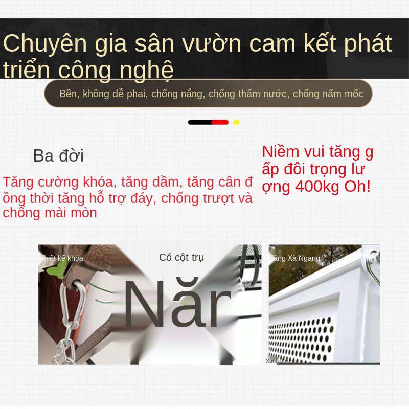 Ghế xích đu đôi ngoài trời sân vườn trong nhà bập bênh cho người lớn Nôi sắt dày trẻ em treo và