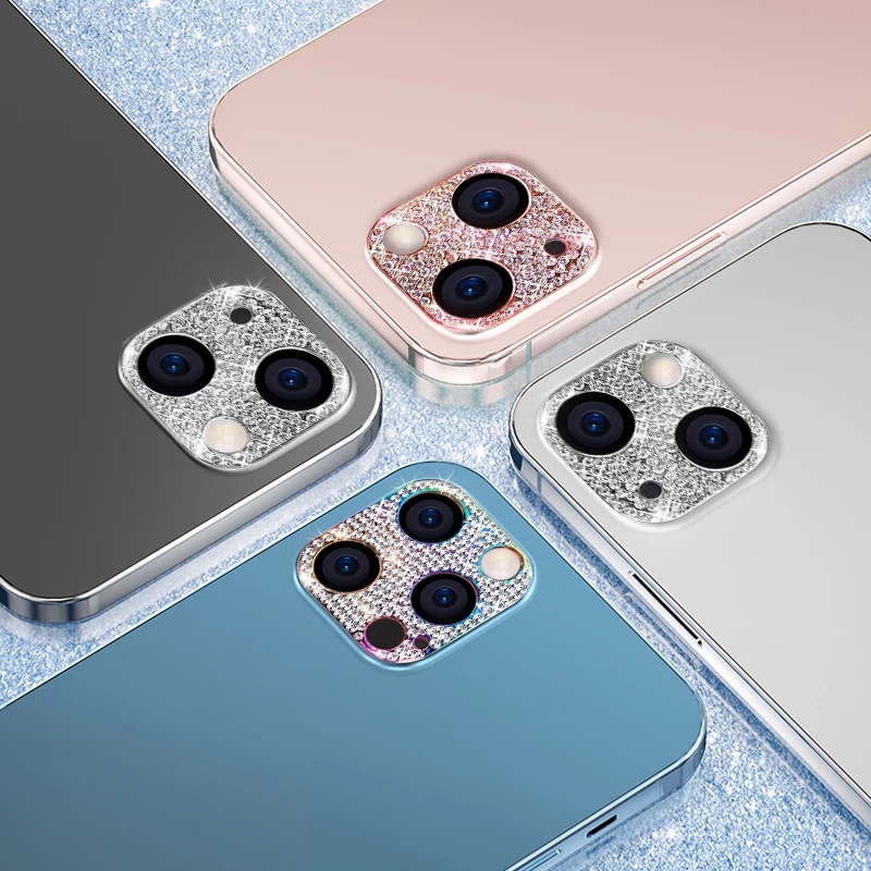 Kính Cường Lực Bảo Vệ Ống Kính Máy Ảnh Màu Sắc Lấp Lánh Cho IPhone 11 12 13 Pro Max 13ProMax / 12 / 12Pro 14 Pro Max