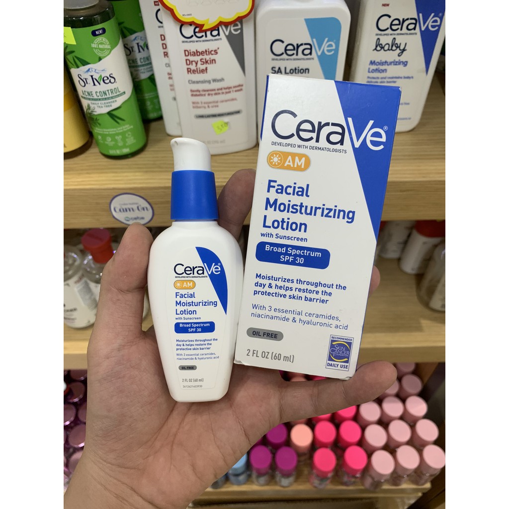 Kem dưỡng CeraVe AM Facial Moisturizing Lotion SPF 30 (60mL)