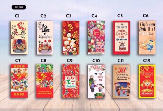 (Sấp 10c) Bao lì xì đỏ màu ngẫu nhiên