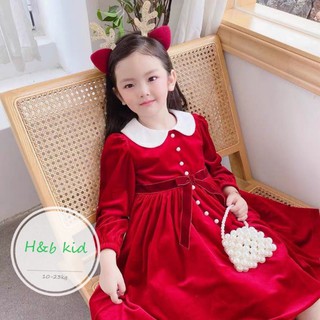 Váy đỏ cho bé 🌟 Freeship 🌟 Váy nhung đỏ siêu xinh