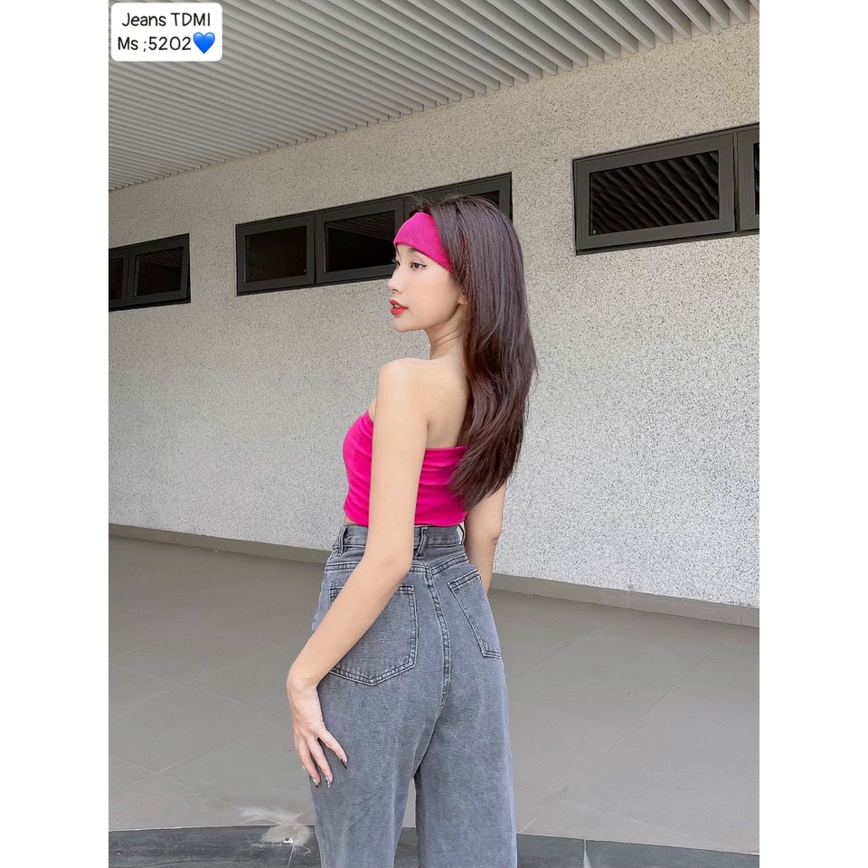 Quần bò nữ vải bò,quần jeans ống rộng lưng cao, Quần jean nữ ống rộng xanh đen dáng suông dáng dài ulzzang BGJ008 | BigBuy360 - bigbuy360.vn