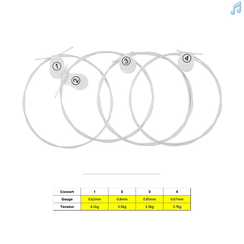 Bộ 4 Dây Đàn Ukulele Du - 23 Alto (. 024.026) Chất Liệu Nylon