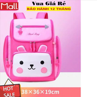 🎒FRESHIP70K 🎒 BALO CHỐNG GÙ phát quang thêu hình thỏ cho bé cấp 1 cấp 2 siêu nhẹ chống thấm nước dáng hộp E57