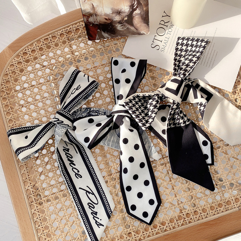 Khăn Lụa Làm Băng Đô Cho Nữ Họa Tiết Đơn Giản Thời Trang Hàn