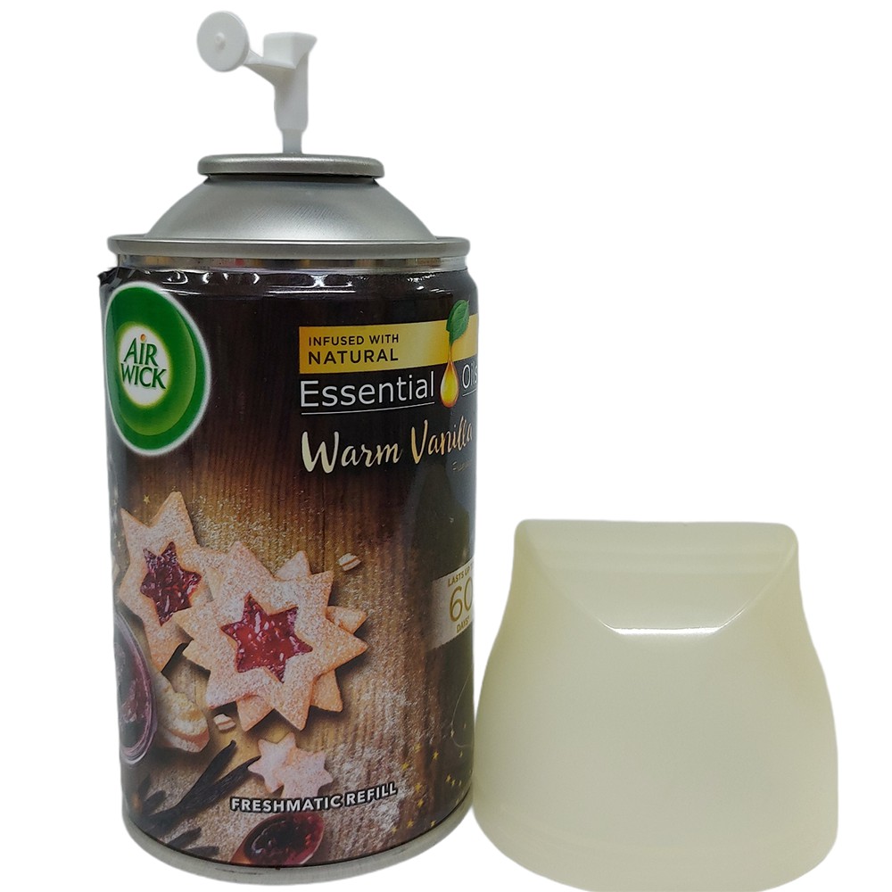 Bình xịt tinh dầu thơm phòng Air Wick Warm Vanilla 250ml - hương vani, khử mùi, thư giãn, xua đuổi côn trùng