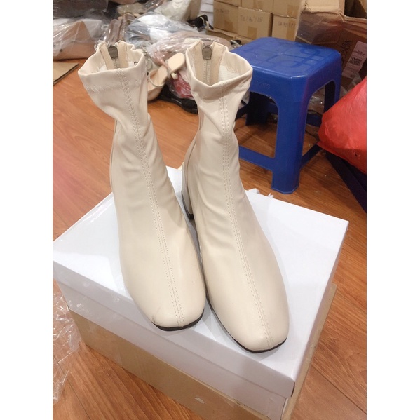Bốt  da mềm, cổ cao, gót vuông 5cm ( ảnh thật cuối bài)