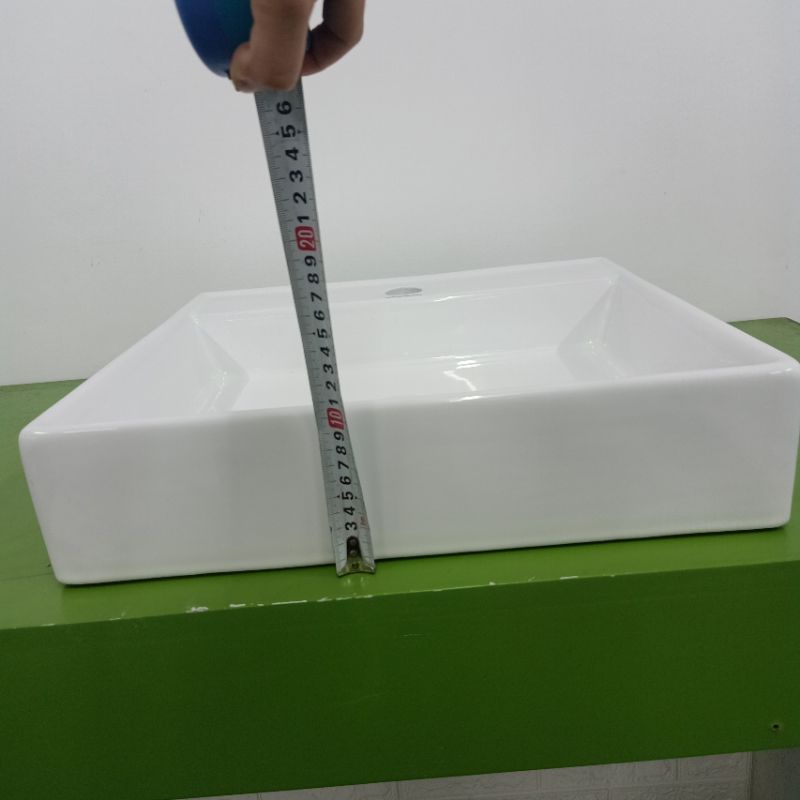 Chậu lavabo bàn đá men nano trắng sáng