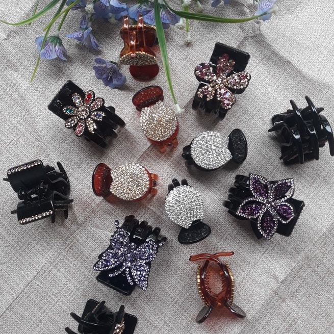 Kẹp tóc đính đá 5 - 3 răng cào 3 - 5 răng cặp tóc đính đá sang chảnh, XẢ LỖ NGHỈ BÁN