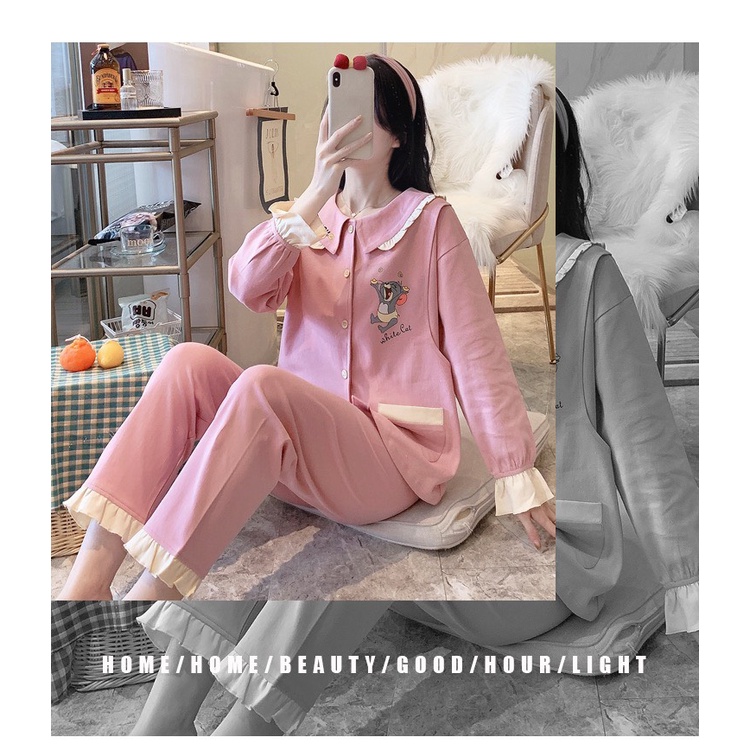 Bộ Đồ Bầuvà Sau Sinh Pijama COTTON  mặc 2 chức năng cho con bú-M469 -BỘBẦU