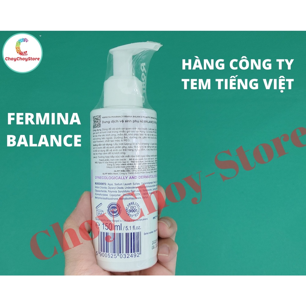 [TEM CTY] Perfecta Femina SOS / BALANCE 150ML - Dung Dịch Vệ Sinh Phụ Nữ Hàng Ngày Chứa Lợi Khuẩn Probiotic