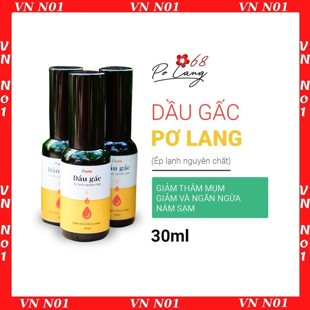 DẦU GẤC ÉP LẠNH NGUYÊN CHẤT PƠ LANG HỖ TRỢ SẠCH MỤN MỜ THÂM, TĂNG ĐỘ ĐÀN HỒI, CHỐNG LÃO QUÁ CHO DA 10/30 ml