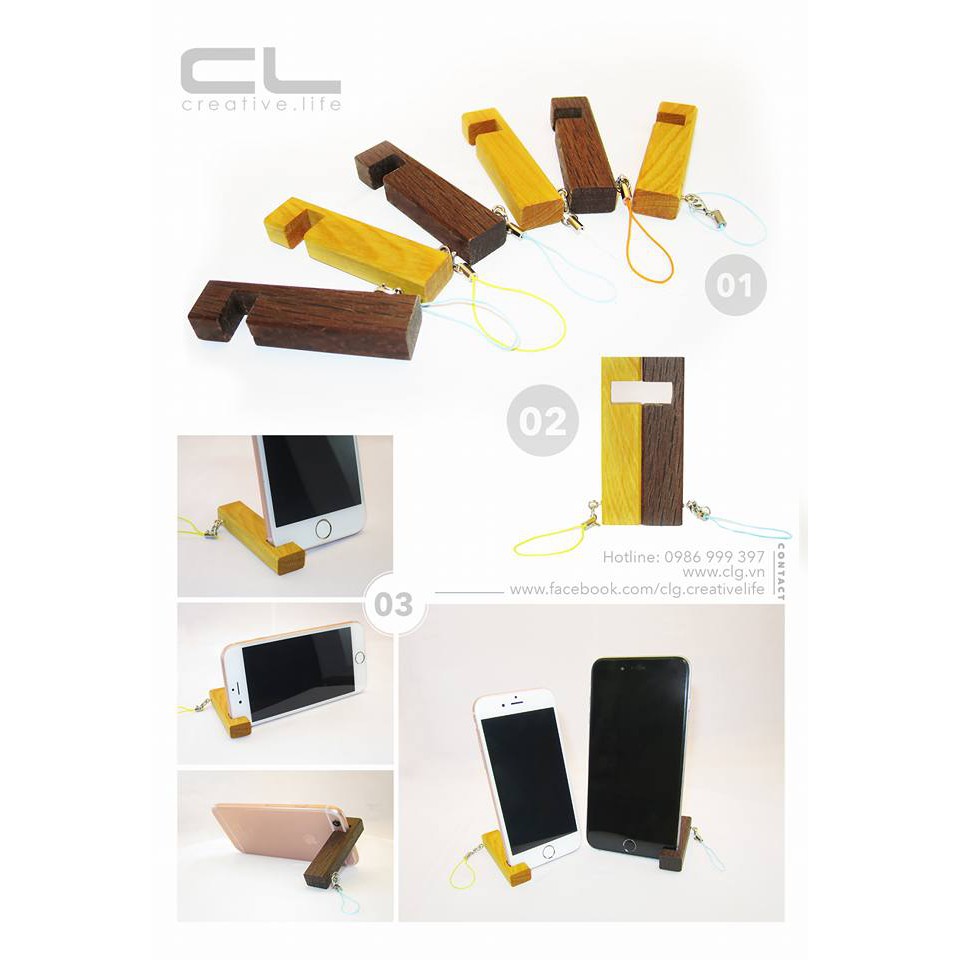 [Xả Kho] Móc khoá gỗ đỡ điện thoại [Hàng xuất nhật]