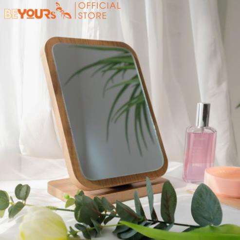 Gương Soi Để Bàn Trang Điểm Gỗ Mini BEYOURs - Phấn Mirror Nội Thất Decor Phòng Ngủ