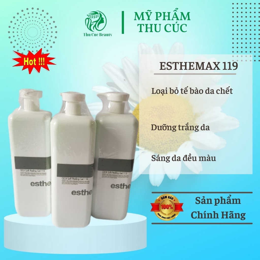Tẩy da chết CICA Soft Peeling Gel 119 ESTHEMAX 1000ml cho Spa, dành cho da mỏng da nhạy cảm chăm sóc phục hồi da