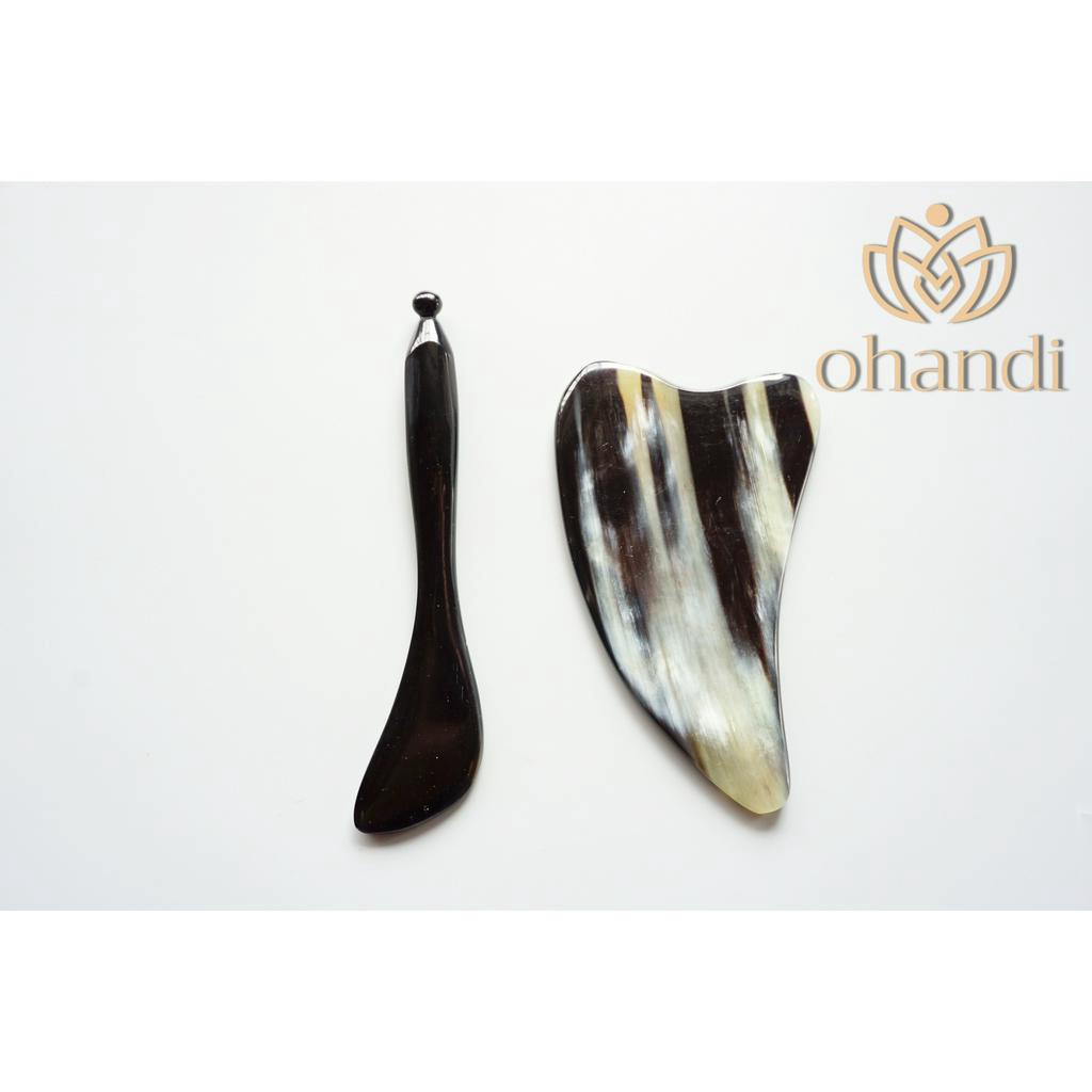 Bộ Dụng Cụ Massage Chăm Sóc Da Mặt Bằng Sừng Trâu Tự Nhiên