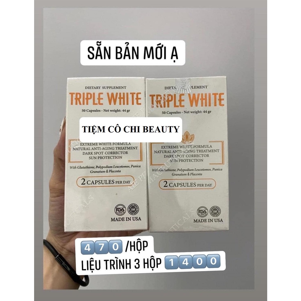 Viên Uống Triple White | Viên Uống trắng da Glutathione 1200mg