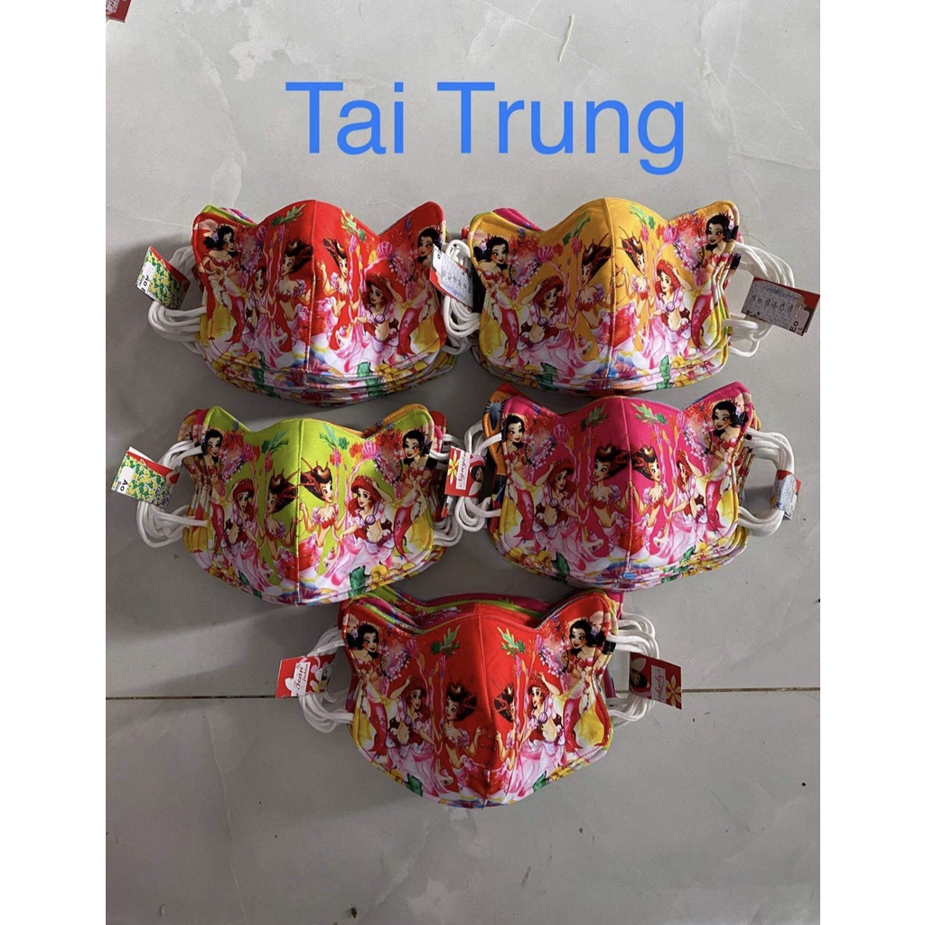 Khẩu Trang Vải 3 Lớp Cao Cấp có hình siêu nhân và công chúa Cho Bé trai, bé gái