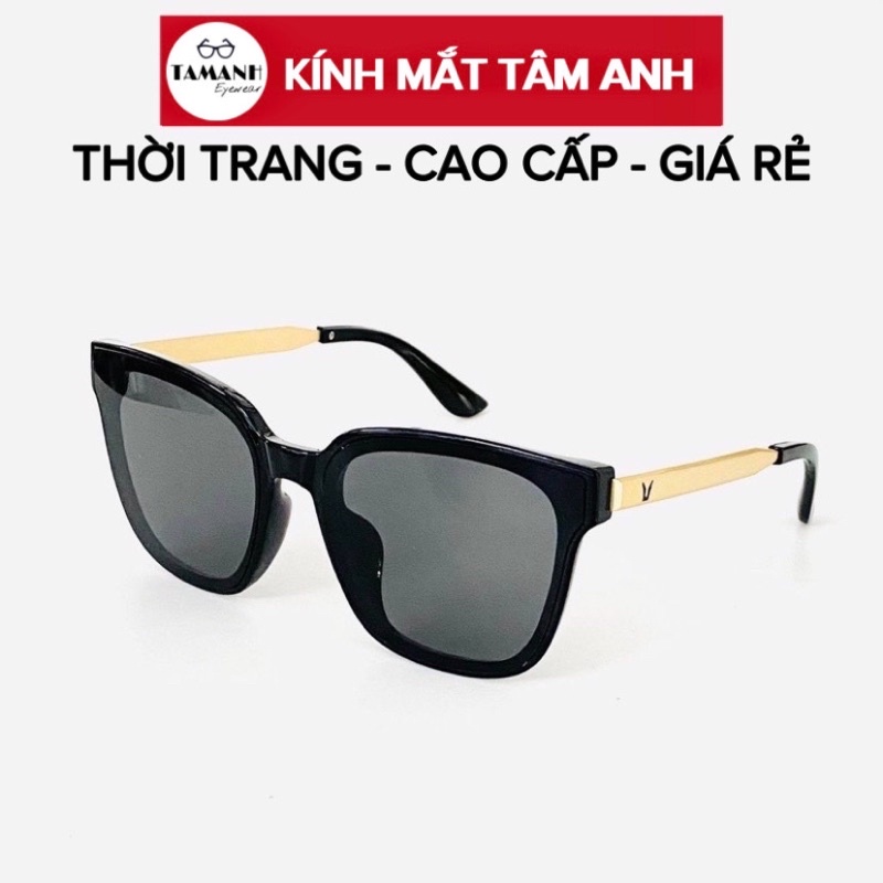 Kính mát nam nữ  chống UV400 thiết kế mắt vuông dễ đeo màu sắc thời trang 6035